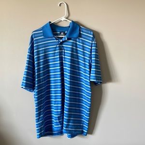 Pebble Beach Men's Golf Shirt - Blue with White Stripes